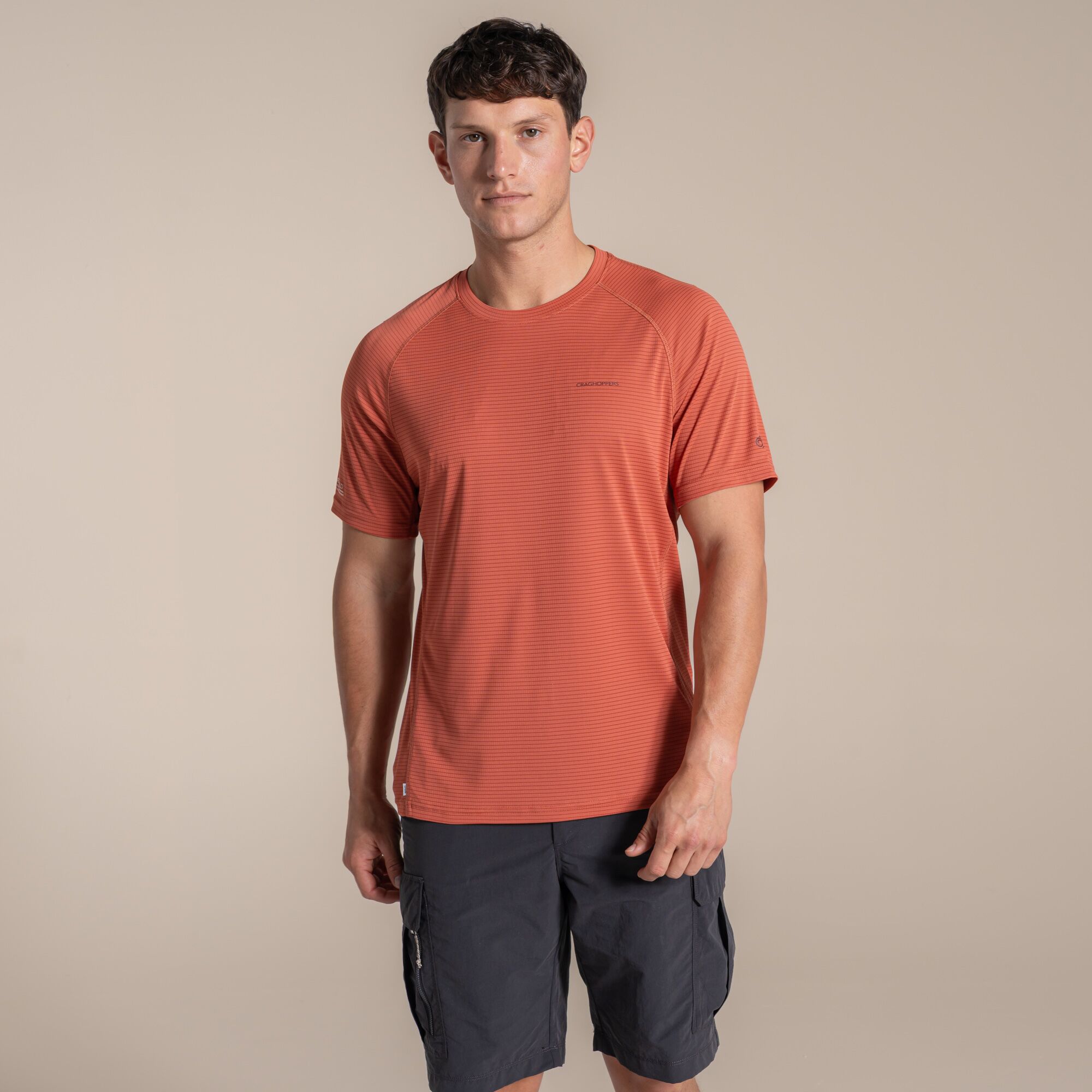 NosiLife SolarShield+ Short Sleeved T-Shirt-Dark Sahara
